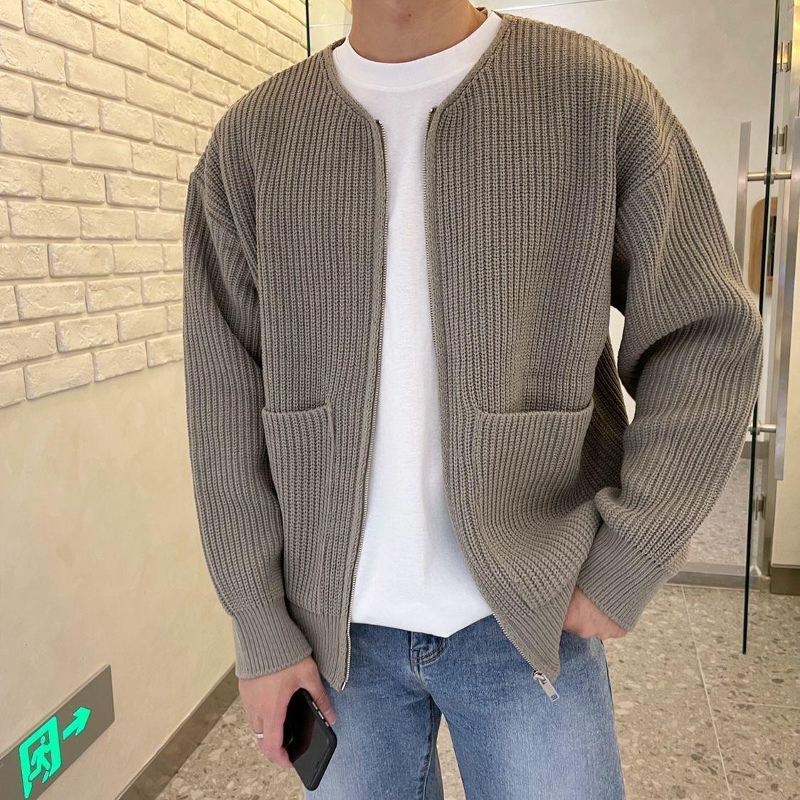 Men's Casual Knitted Cardigan Sweater 